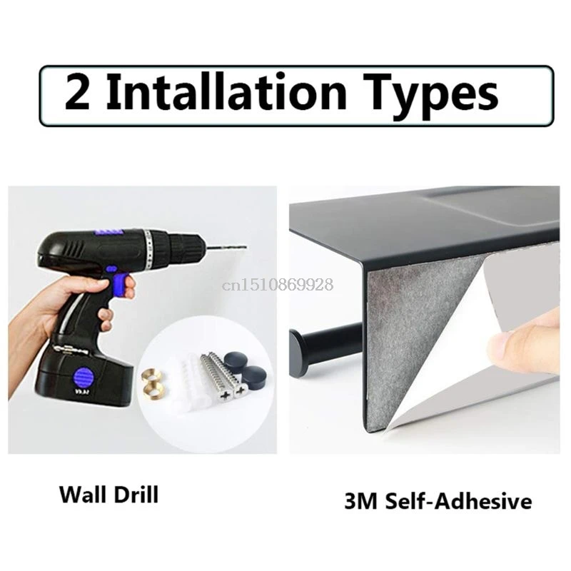 Double Toilet Paper Holder Bathroom Tissue Roll Holder with Shelf 448A