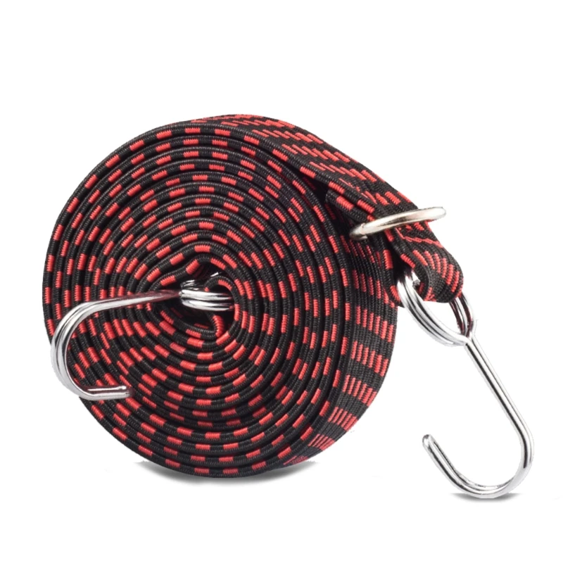 High Quality Elastic Rope 1M/3M Length Motorcycle Tied Band Thicken Bungee Strap with Double J Hooks for Motorcycle