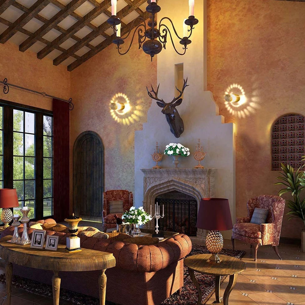 LED Wall Light RGB Spiral Hole Effect Wall Lamp With Remote Controller Colorful Wall light For Bar Lobby KTV Home Decoration Lamp 4