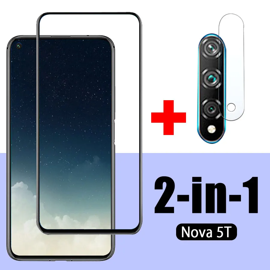 2 в 1 для Huawei Nova 5 T защитная пленка Huavei Nova5T T5 защитное стекло Huaweii лист закаленное