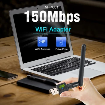 USB Wifi Adapter Antenna Wifi USB Wi fi Adapter Card Wi-fi Adapter Ethernet Wifi Dongle MT7601 Free Driver For PC Desktop laptop 2