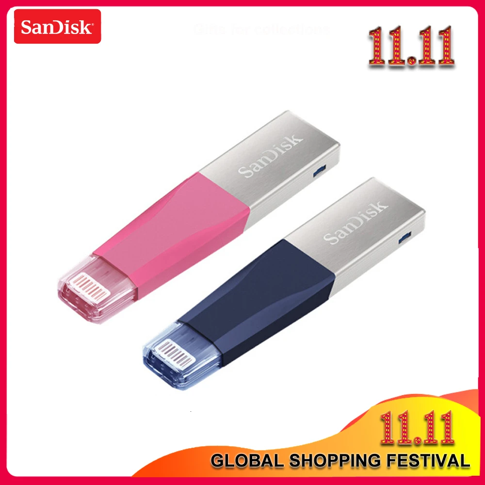 Флэш накопитель Sandisk USB 100% 3 0 флэш 32 ГБ 64 128 карта памяти для iPhone X/8/7/7 Plus/6/6