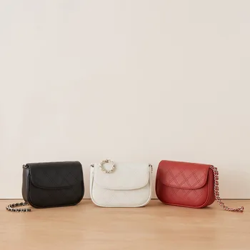 

Genuine Leather Diamond Lattice Chain Bag Woman Package 2020 Saddle Messenger luxury handbags women bags designer free shipping