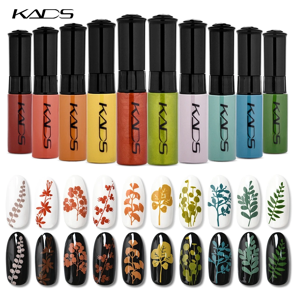 Nail Art Plate KADS Polish Stamping White Red Black Silver Colorful Printing Pen Paints Manicure Tips DIY