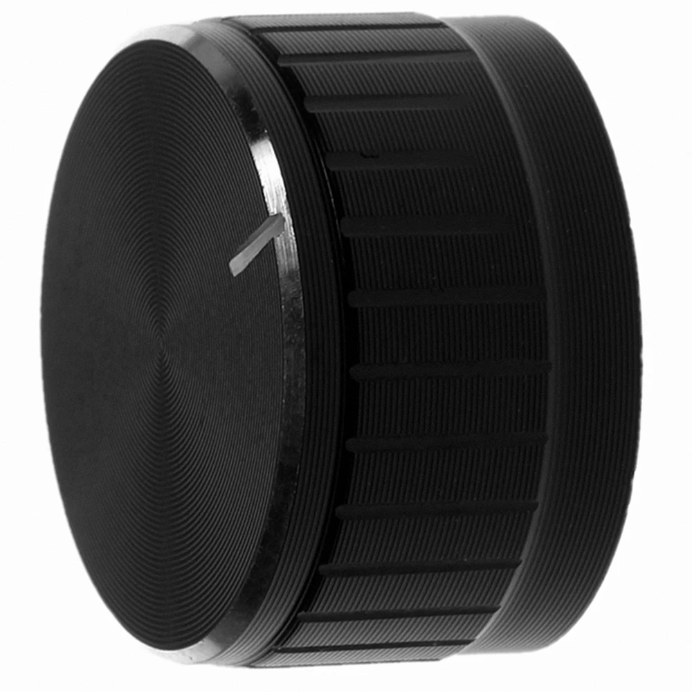 

Black Rotary Encoder Knobs Volume Control Knobs Potentiometer 6mm Shaft Knob 29x17mm Aluminum Knobs (Pack of 2)