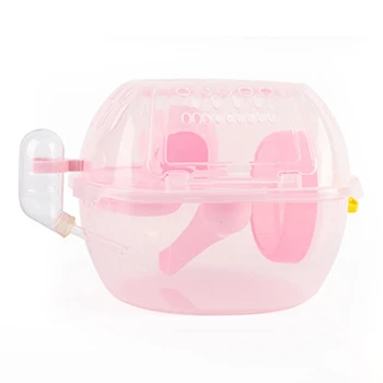 

1 Set Luxur Plastic Transparent Hamster Cage Villa Travel House Portable Carrying Small Pet Carrier Amusement Park
