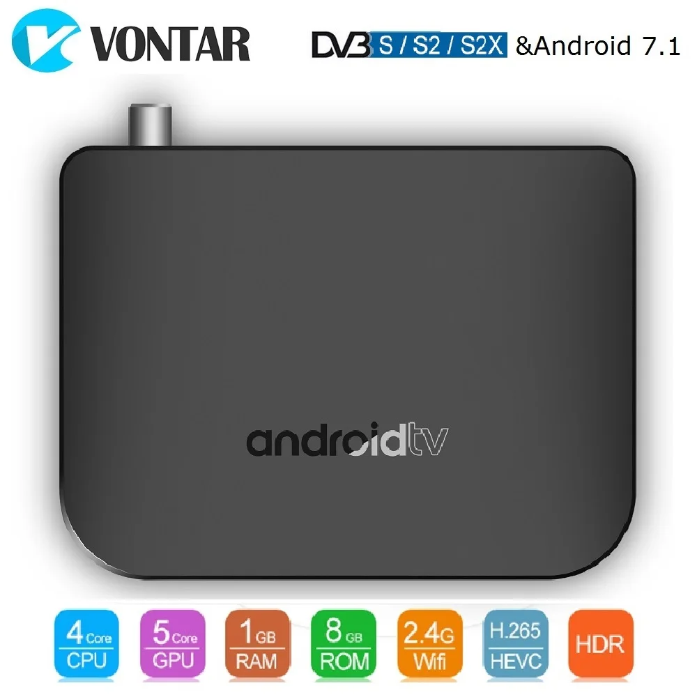 VONTAR DVB-S2 Android tv Box Amlogic S905D четырехъядерный 1 ГБ 8 ГБ 1080p 4K 30 кадров в секунду Youtube Google Play Store MECOOL M8S PLUS DVB S2