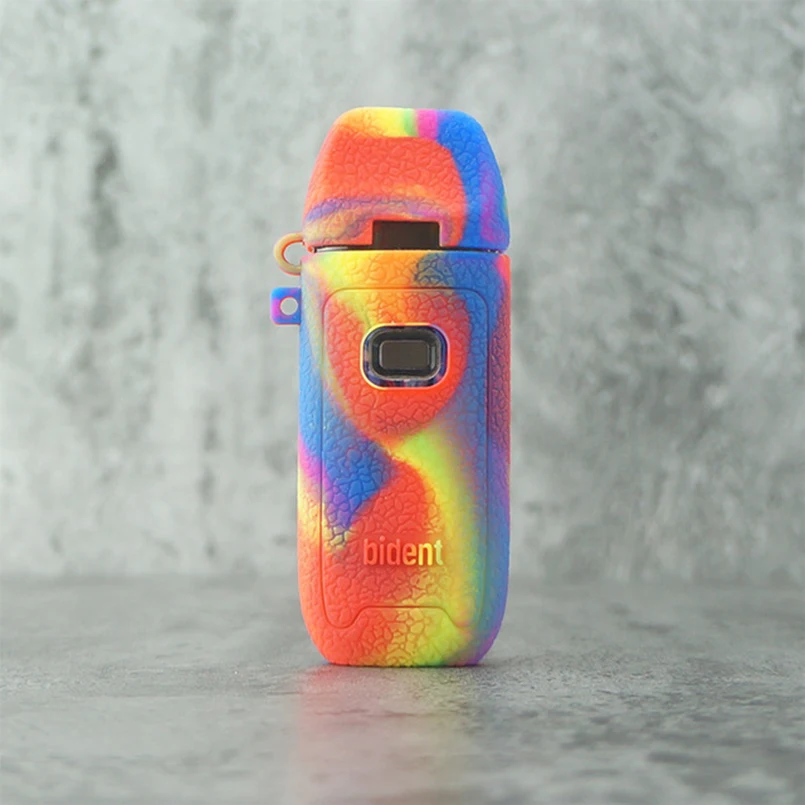 2pcs Teture Case Geekvape Bident Pod System Silicone Cover Skin Sleeve non-slip leather Cases fit Geek Vape Bident - Цвет: Rainbow