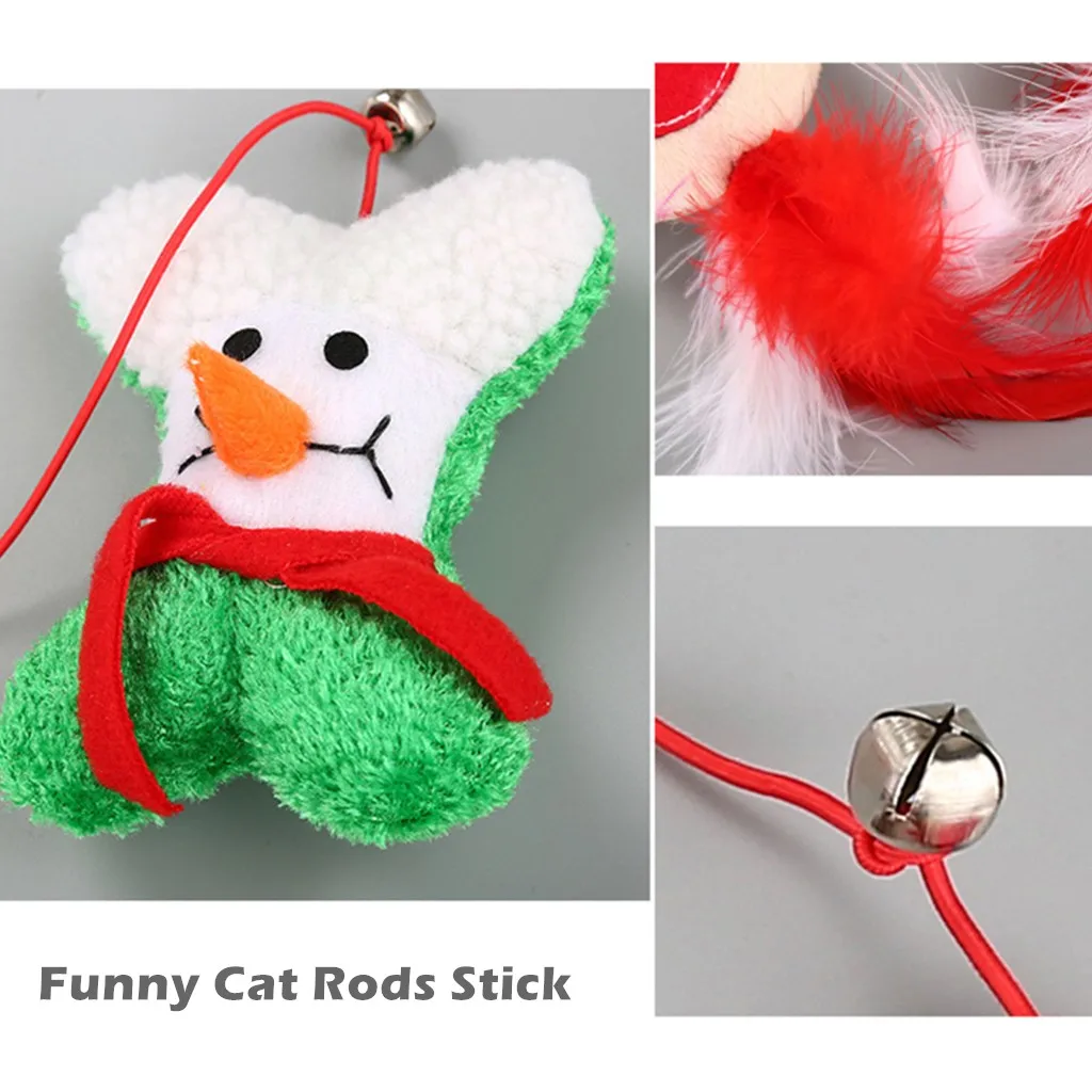 Pet Cat Interaction забавные перья кошка барабанные палочки Rods декомпрессионная Рождественская игрушка рождественские украшения для дома гирлянда