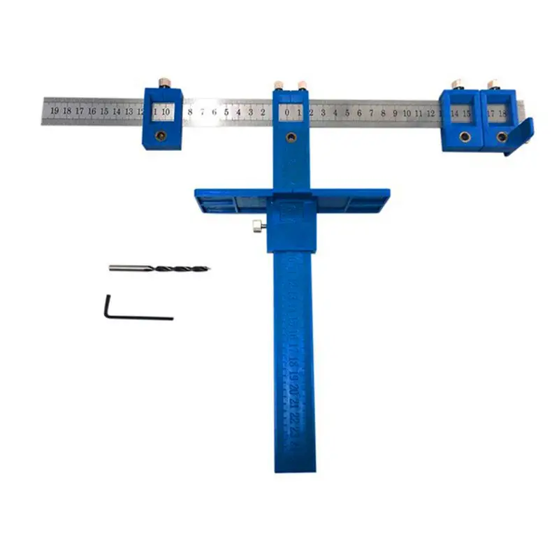 

Power Tools Punch Locator,Drill Guide Sleeve Cabinet Hardware Jig Template Measuring Woodworking Tool For Handles,Knobs On Doors