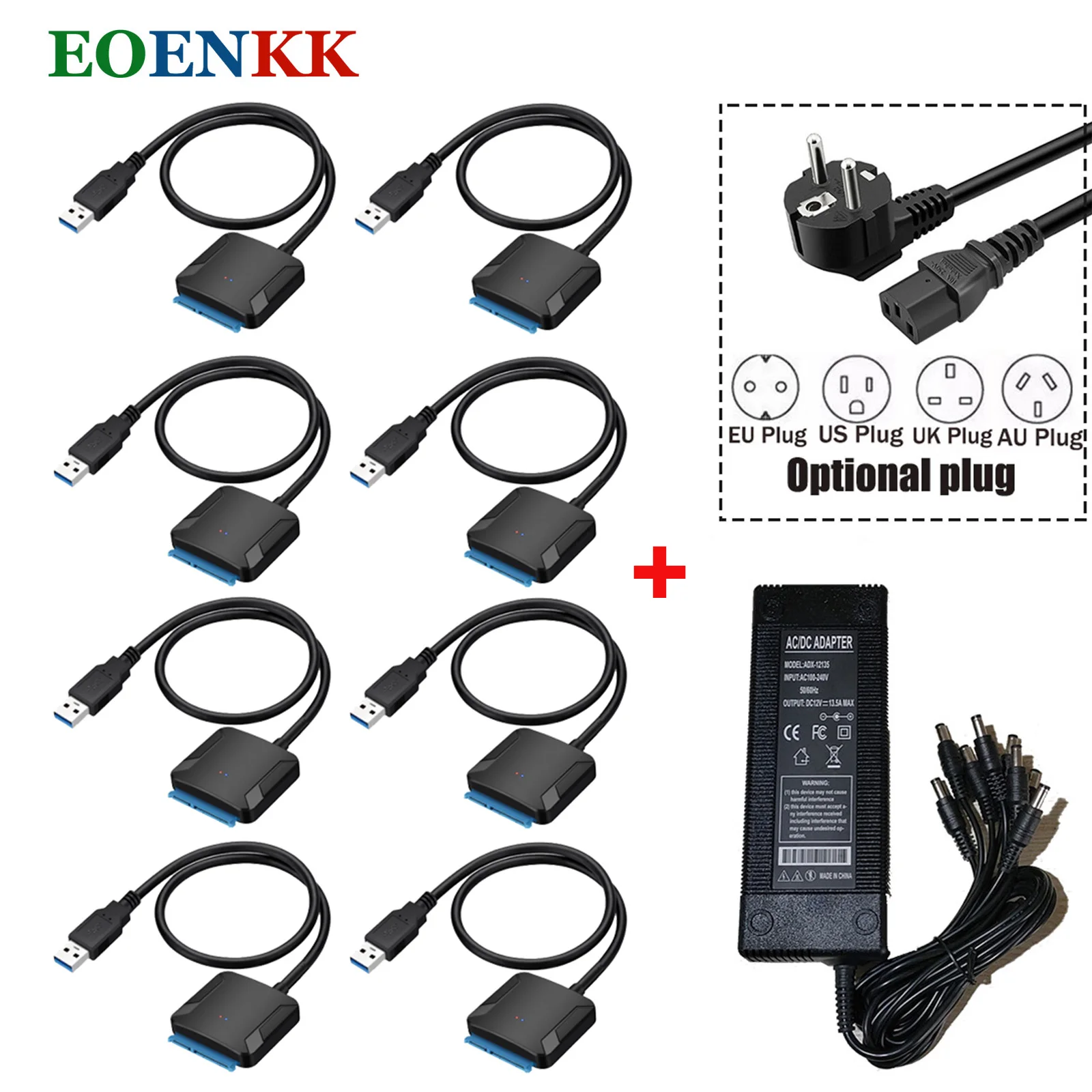   USB 3.0-SATA 어댑터 변환기 케이블, USB 3.0 하드 드라이브 변환기 케이블, 삼성 씨게이트 WD 3.5 HDD 어댑터, 8 개 