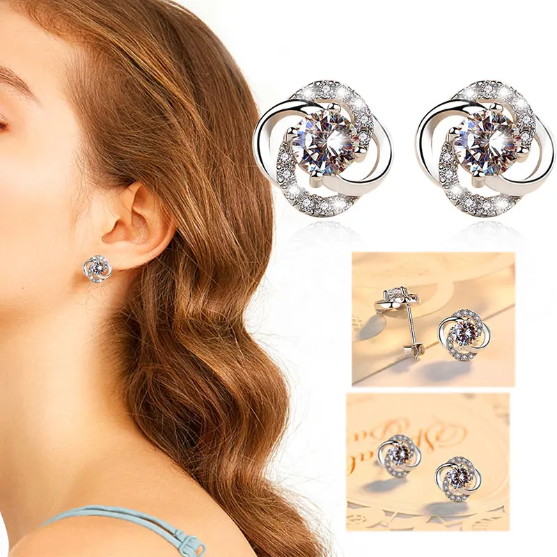 Zircon Esrring Twinkle Ear Fashion 1 Pairs Jewellery Beauty Accessories | Украшения и аксессуары