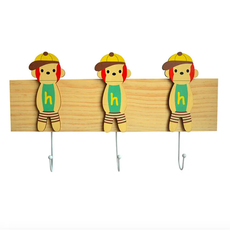 Скандинавские многоцветные настенные деревянные крючки креативные