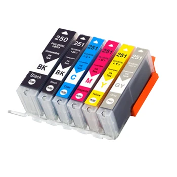 

(1B+1PB+1C+1M+1Y+1GY) 6pack PGI-250 CLI-251 Compatible Ink Cartridge for CANON ip7220 8720 MG5520 MG5620 MG6420 MG6620