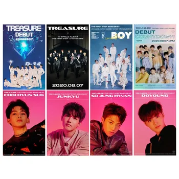 

12PCS/Set KPOP TREASURE Members 1st Single New Album BOY Photo Cards Crystal Photo HD Stickers LOMO Card Bus Stickers