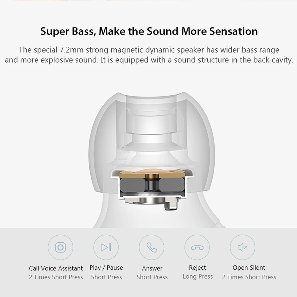 Xiaomi Redmi Airdots TWS беспроводные Bluetooth наушники стерео бас Bluetooth 5,0 с микрофоном громкой связи Управление AI Молодежная версия