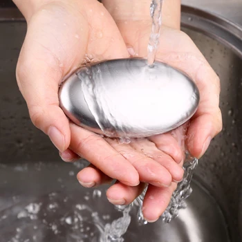 

304 stainless New 304 steel soap Deodorant soap Creative Fishy metal soap kitchen tools Creative soap oval