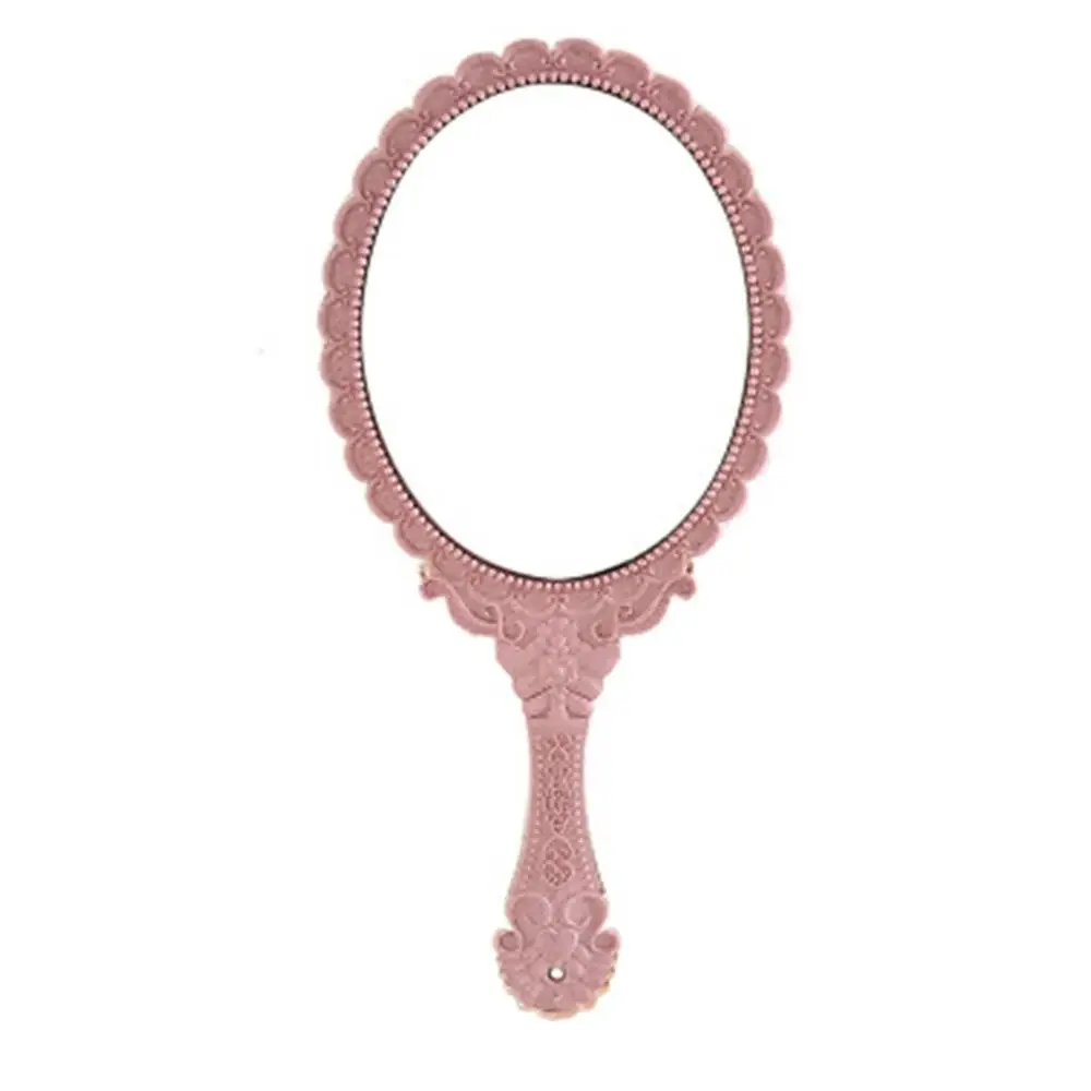 

Creative Retro Pattern Handle Makeup Mirror Makeup Mirror Portable Carry-On Lace Mirror Hand-Held Mirror