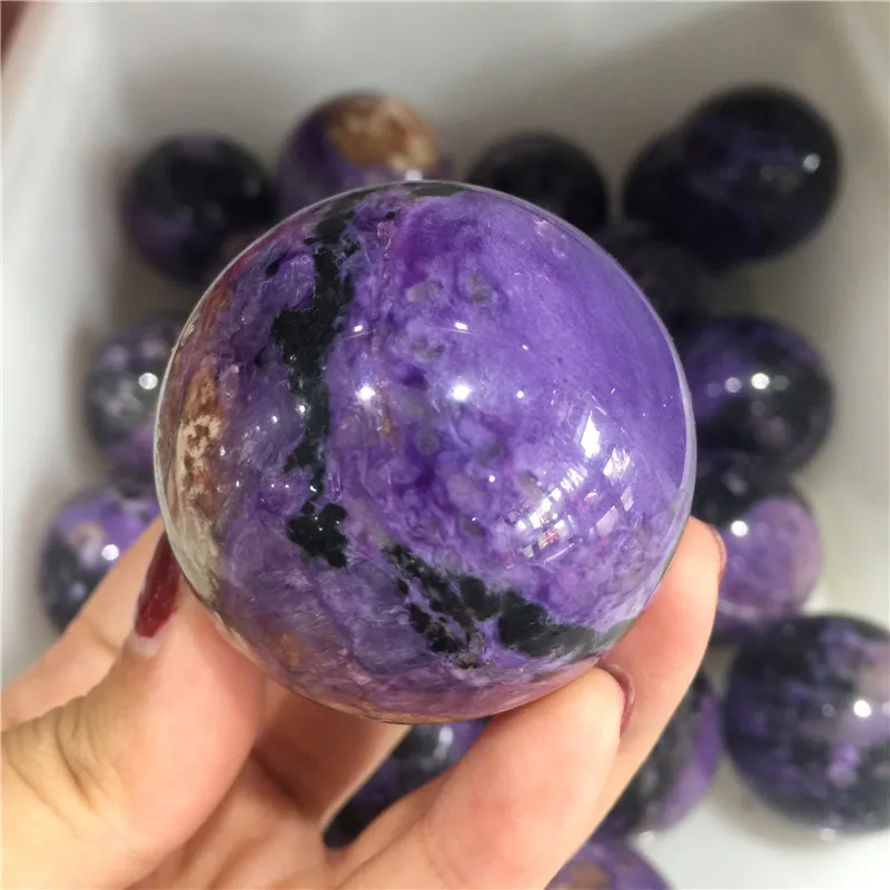 

50mm Natural Stone Charoite Crystal Sphere Ball Purple Natural Stones Energy Stone Home Decoration Gift