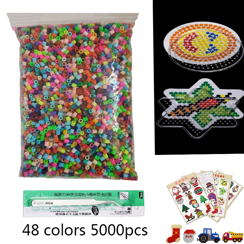 5mm Hama beads 24/48/36 Colors perler Toy Fuse Bead for kids DIY handmaking 3D puzzle Educational Kids Toys Free Shipping 9