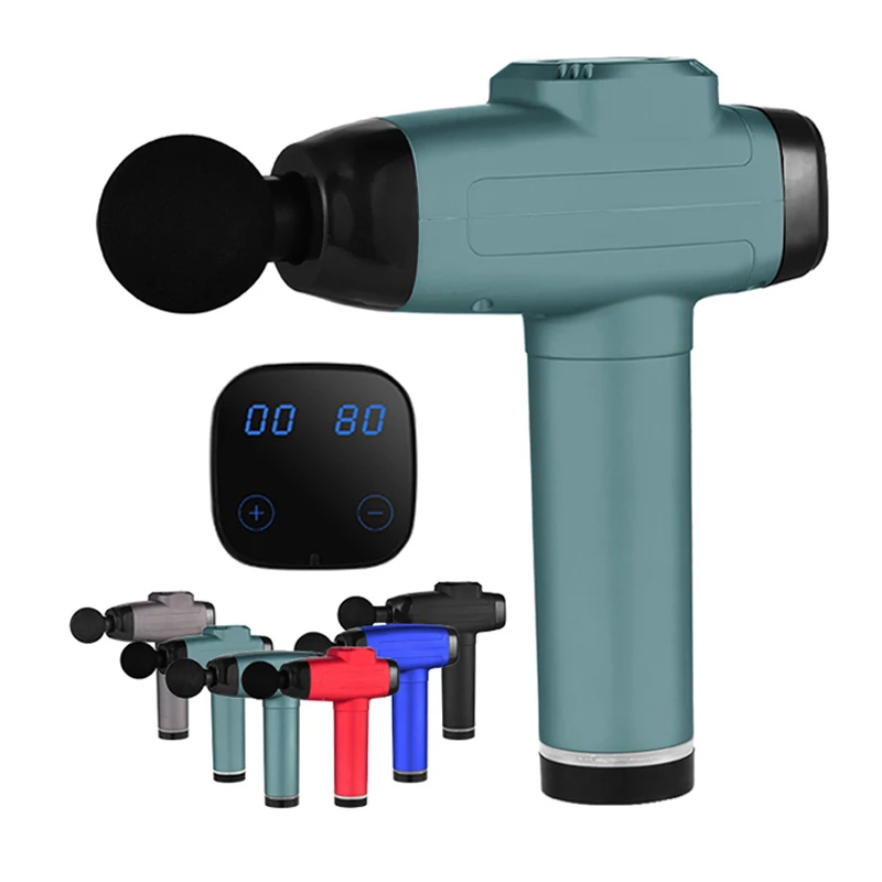 

20gears Muscle Massage Gun Sport Therapy Massager Body Relaxation Pain Relief Slimming Shaping lcd display 4 pcs massager Heads
