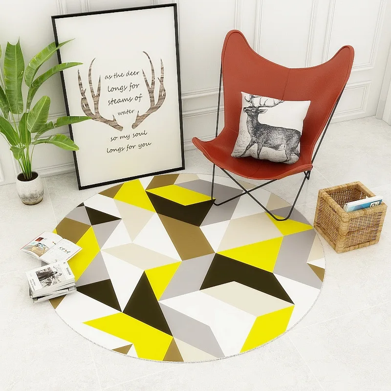 Zeegle Round Rug Carpet for Living Room Home Decoration Soft Foot Carpet Rug Sofa Area Rug Floor Mat Office Hotel Home Carpet - Цвет: T16