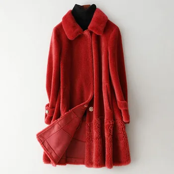 

Real Fur Coat Female Mink Fur Collar 100% Wool Jacket Female Autumn Winter Coat Women Clothes 2020 Korean Vintage Tops ZT3981