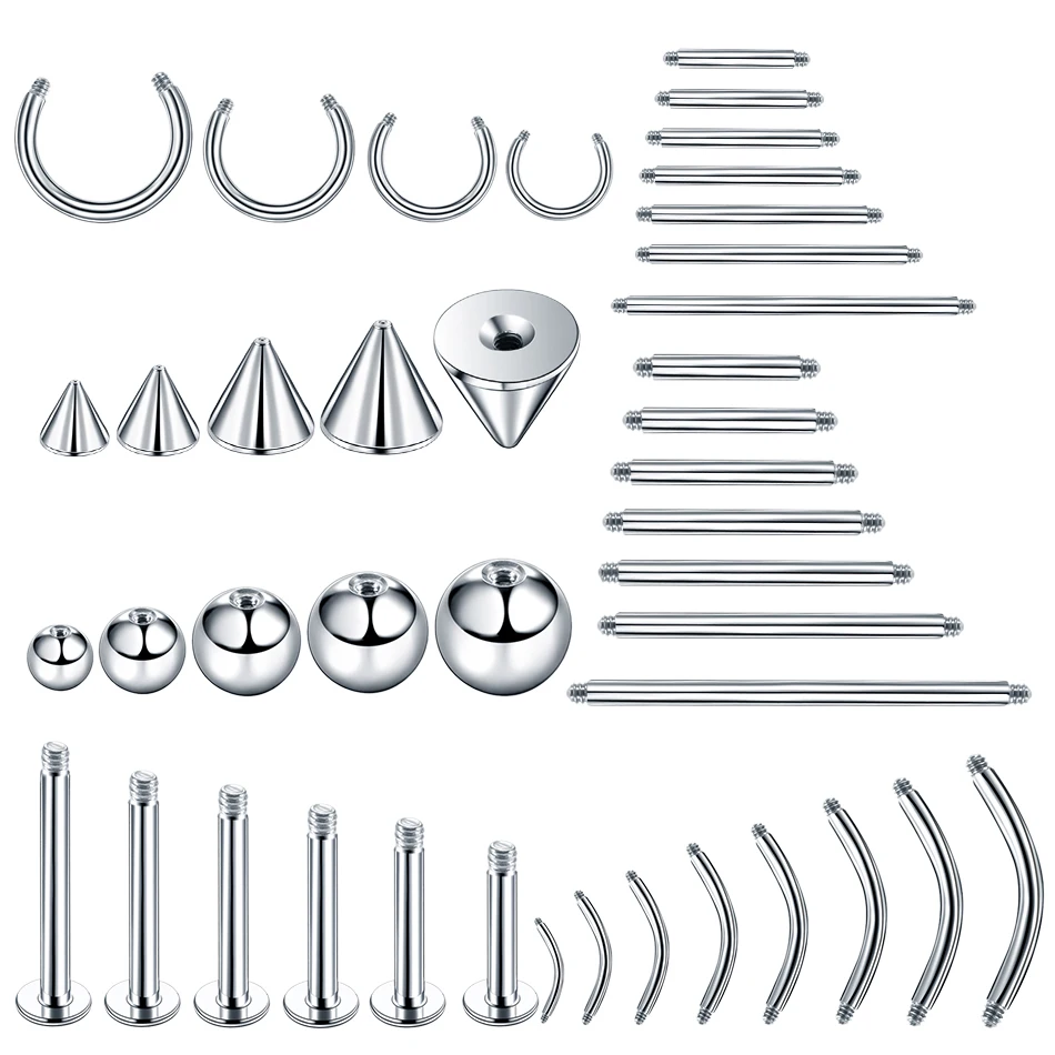 100Pcs/lot Piercing Jewelry Steel Earring Studs