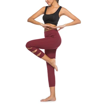 

Newly Women Leggings High Waist Leggings Pants Solid Color Breathable Casual Fashion Fitness Pants DO99