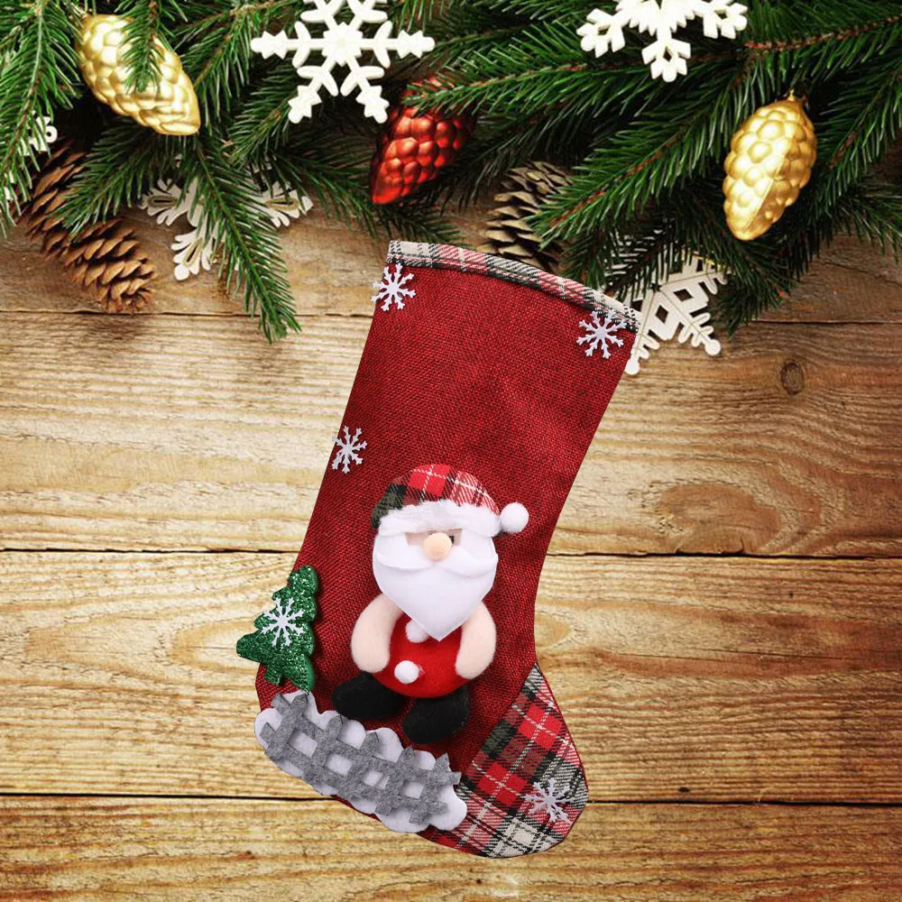 Рождественские чулки, носки с Санта-Клаусом, подарочные детские конфетные сумочки, Рождественское украшение для исполнения рождественского гимна для дома, украшения на рождественскую елку, HX0920