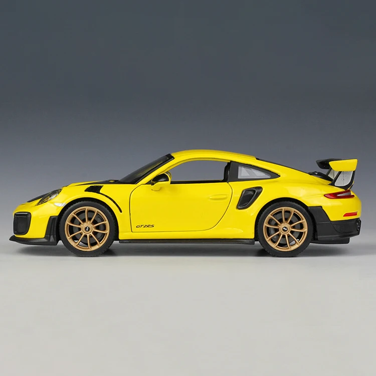 Maisto 1:24 911 GT2 RS желтая литая под давлением модель автомобиля Модель автомобиля модели детский автомобиль