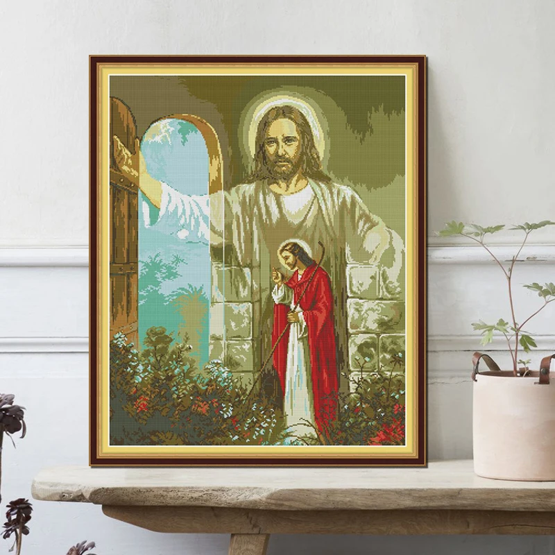 Joy Sunday Наборы для вышивания крестиком религиозный христианский узор с принтом Китайская вышивка рукоделие может быть украшена в гостиной