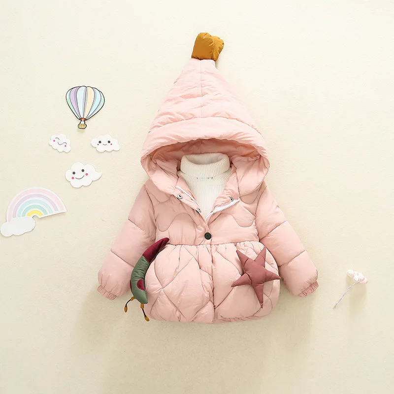 

2018 Female Baby CHILDREN'S Cotton Clothes Female Winter Star Moon Thick Infants Small CHILDREN'S Korean-style Coat-Style