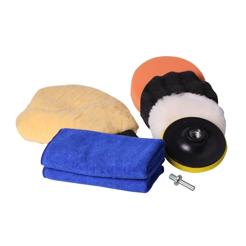 Durável Milímetros Polegada M10 Encerar Carro Esponja Buffer Lustrando Polimento Pad Polidor Ferramenta Grupo 3000rmp Velocidade 9pcs 125 5 6 Esponja p/ encerar