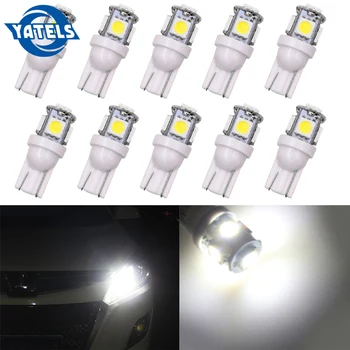 

10 PCS T10 W5W LED Bulb 5050 5 SMD 194 168 Wedge Internal Side Clearance Indicator Reading Taillight Car Styling Accessories
