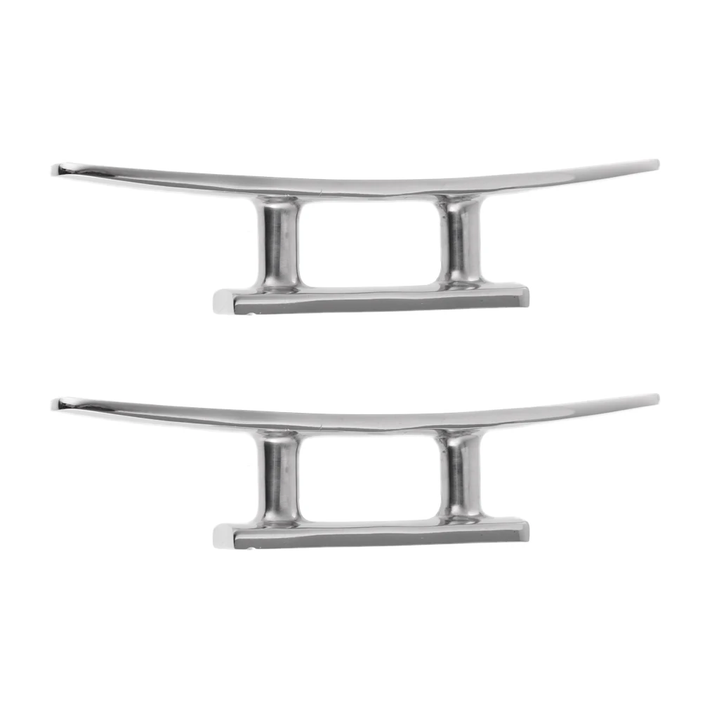 2pcs 5 inch Marine 316 Stainless Steel Mooring Anchor 2-Hole Boat Dock Deck Cleat