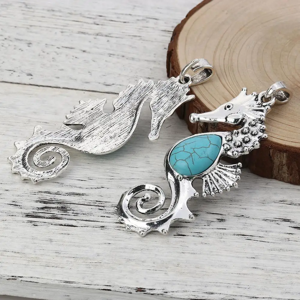 DoreenBeads модные на основе цинка сплав и акрил Бохо шикарные кулоны морская Лошадь
