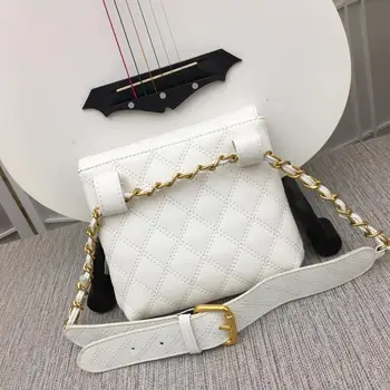 

2019 latest upgraded new fashion cabinet, two lane Black Leather calfskin waist bag