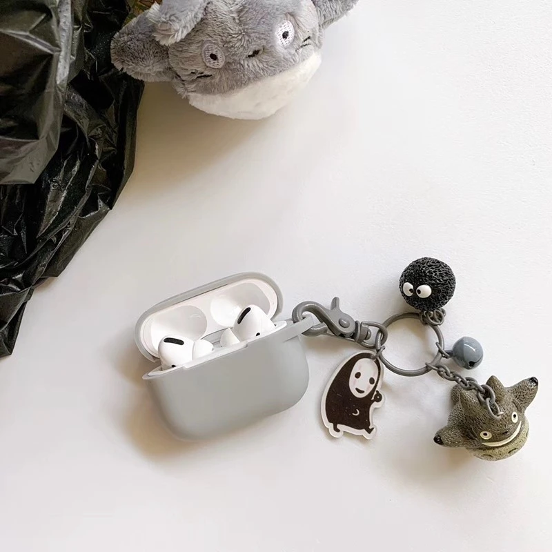 Черный чехол для наушников Totoro Briquettes, силиконовый чехол для Airpods Pro, чехол для ключей, аксессуары, защитный чехол для Airpods Pro 3