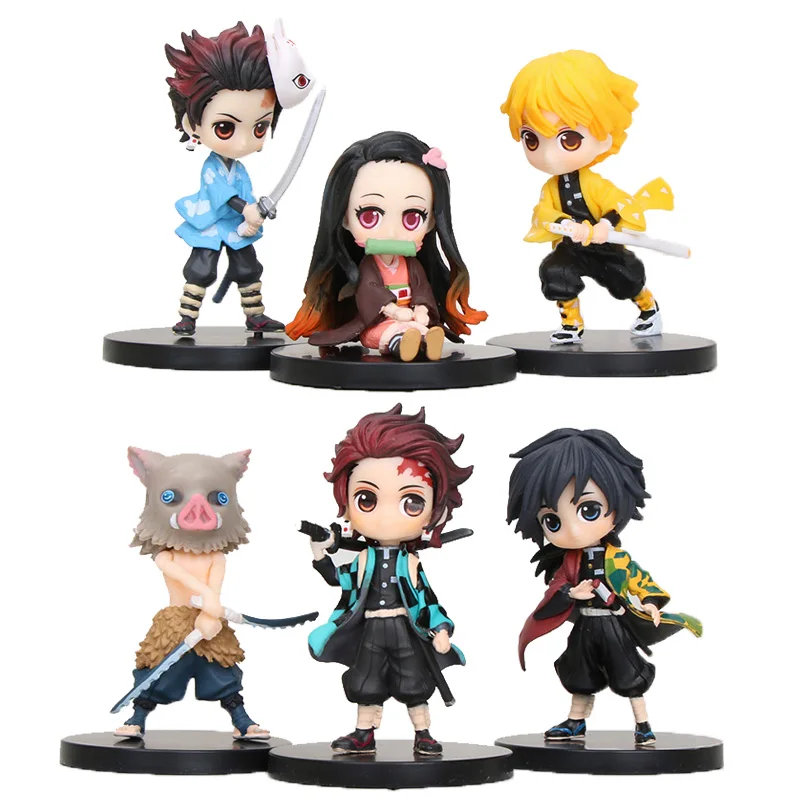 Аниме Demon Slayer Kimetsu No Yaiba Q Posket Kamado Tanjirou Nezuko Agatsuma Tomioka Giyuu Фигурки игрушки в подарок| |