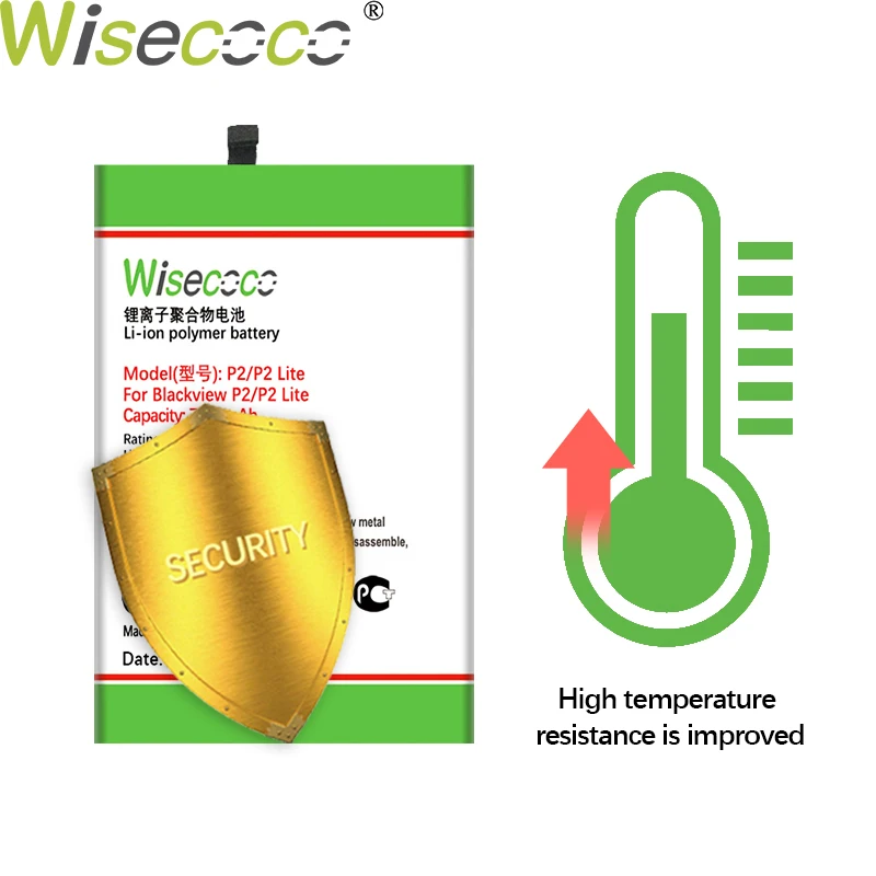 Аккумулятор WISECOCO 7300 мАч для Blackview P2 / Lite мобильный телефон Высококачественная