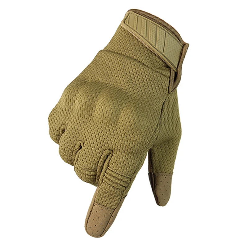 Cycling Gloves Touch Screen Tactical Anti-collision Full Finger Gloves Military Army Paintball Airsoft Bicycle Combat PU Leather