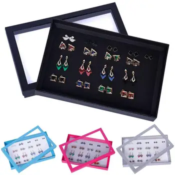 

100 Slots Ring Display Box Jewelry Tray Case Holder Ear Studs Storage Organizer
