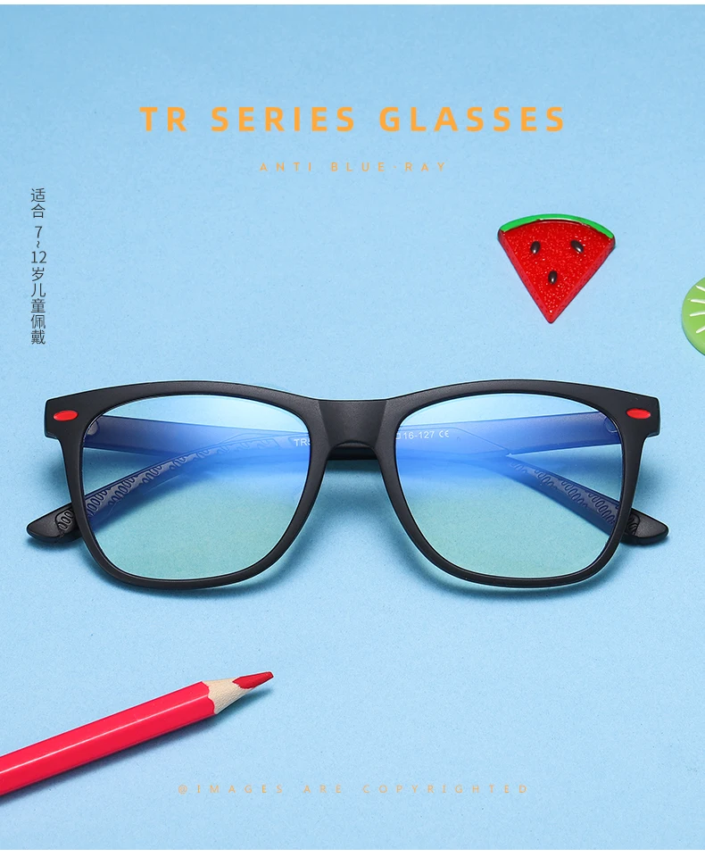 Juniors, анти-синий светильник, очки для девочек и мальчиков, квадратные оптические очки по рецепту TR90, двойная цветная оправа, для детей 7-12 лет