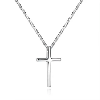 

L-89 925 Sterling Silver Small Cross Charm Necklaces & Pendants For Women Wedding Fashion Jewelry Chokers