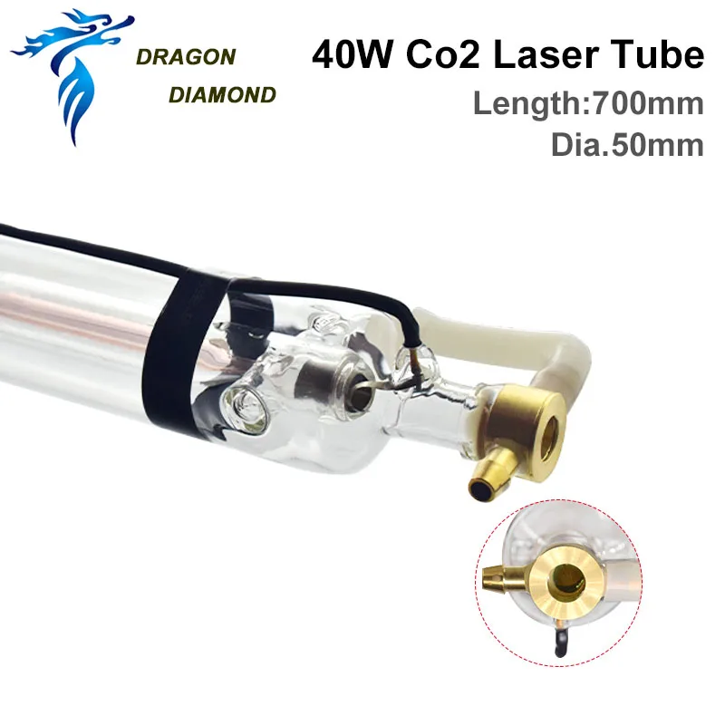 DRAGON DIAMOND 40W Co2 Laser Tube Laser Engraver 700MM Length 50mm Diameter For CO2 Laser Engraver Cutting Machine 2021 New Type
