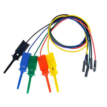 

5PCS 30CM Female Head Line To Flat Test Hook Clip Logic Analyzer Cable Gripper Probe Test Clamp Kit Test Flat Hook Connection