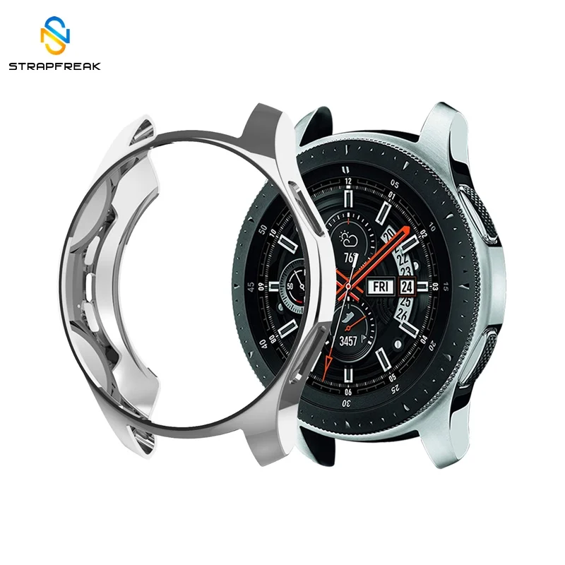 silver Защитный чехол для samsung Galaxy Watch, 42 мм, 46 мм, защитная крышка, мягкий Ультратонкий чехол из ТПУ, полная Защитная повязка для gear S3 - Цвет ремешка: silver