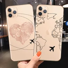 Carte du monde voyage juste aller téléphone étui pour iphone XS MAX X 11Pro XR 7 8 6 6s Plus 5 SE mode Silicone transparent Coque arrière souple(China)