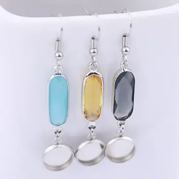 

10pcs fit 10mm glass cabochon earring base settings diy pendant charm bezel blanks for earrings jewelry making